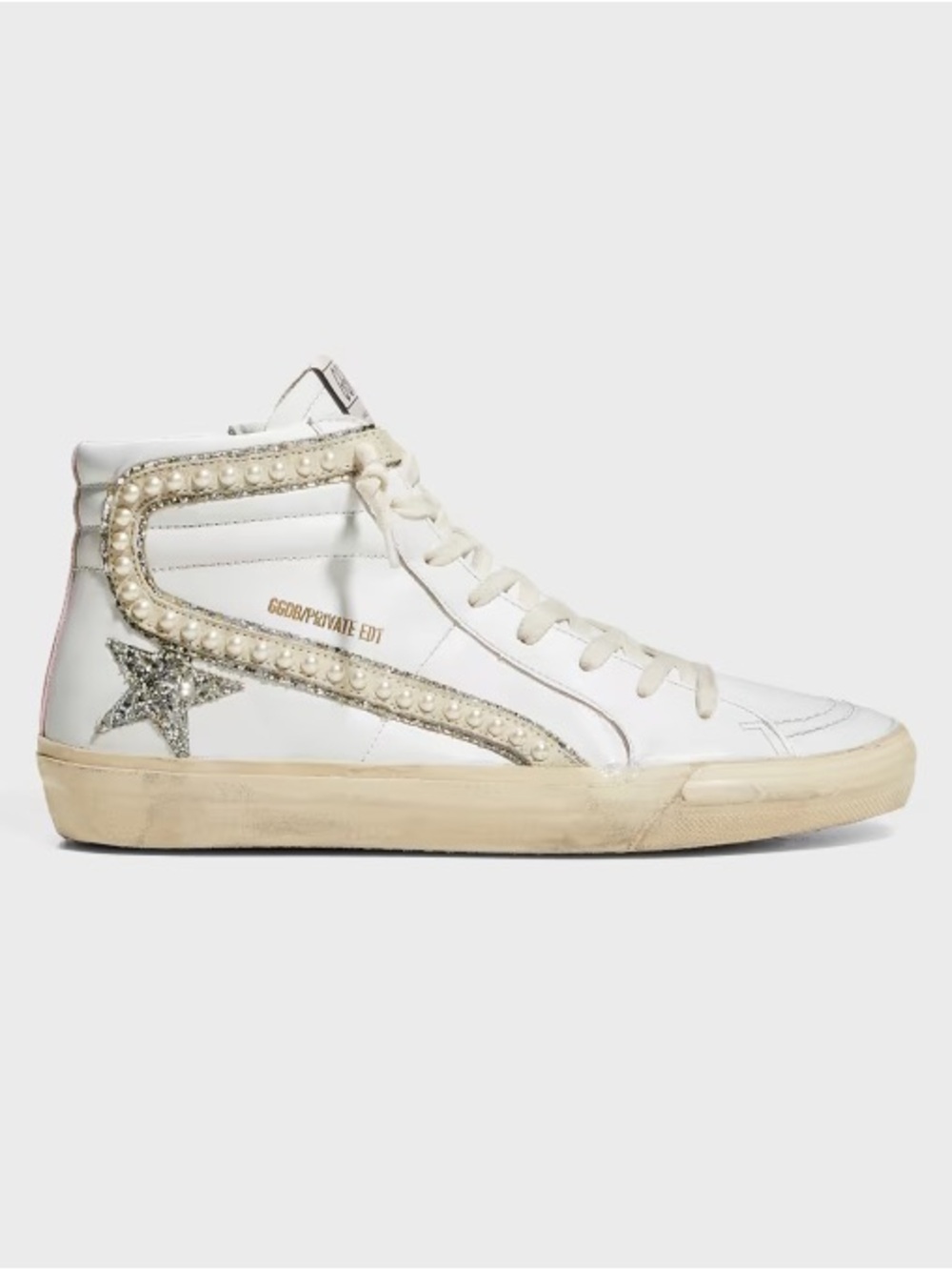 Golden Goose Pearl and Glitter Stud Slides Limited Private Edition